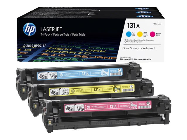 HP 131A Original Toner 3-pak (Cyan/Magenta/Gul) – U0SL1AM